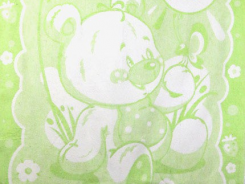 Одеяло детское байковое 100х140 АРТ: Медвежонок (цвет салатовый)