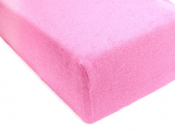 Простыня на резинке махровая 160х200 / оттенки розового