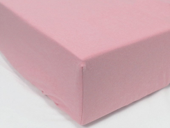 Простыня на резинке трикотажная 140х200 / оттенки светло-розового